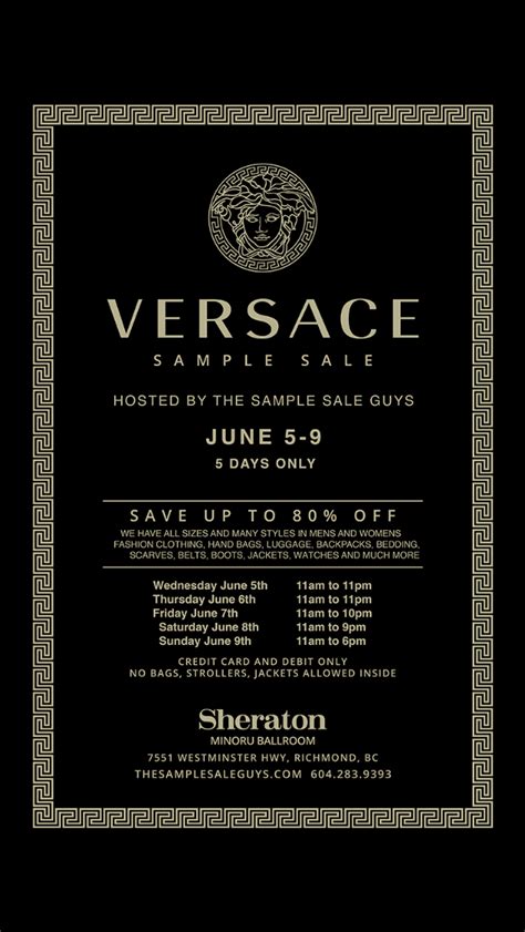 versace private sample sale|Versace sample sale 2024 locations.